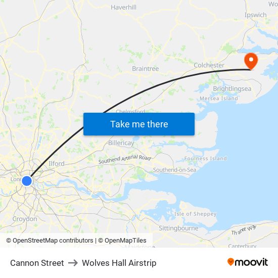 Cannon Street to Wolves Hall Airstrip map