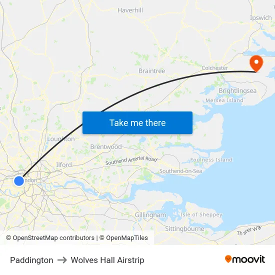 Paddington to Wolves Hall Airstrip map