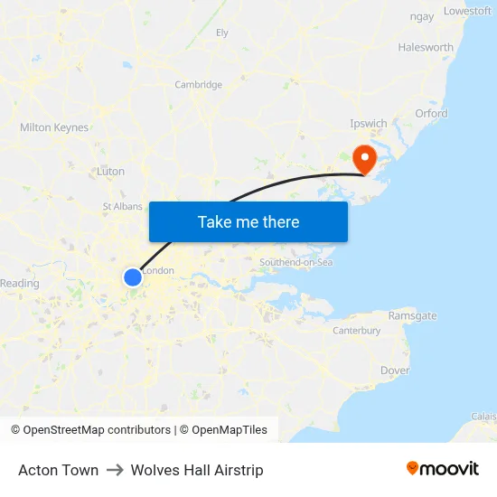 Acton Town to Wolves Hall Airstrip map