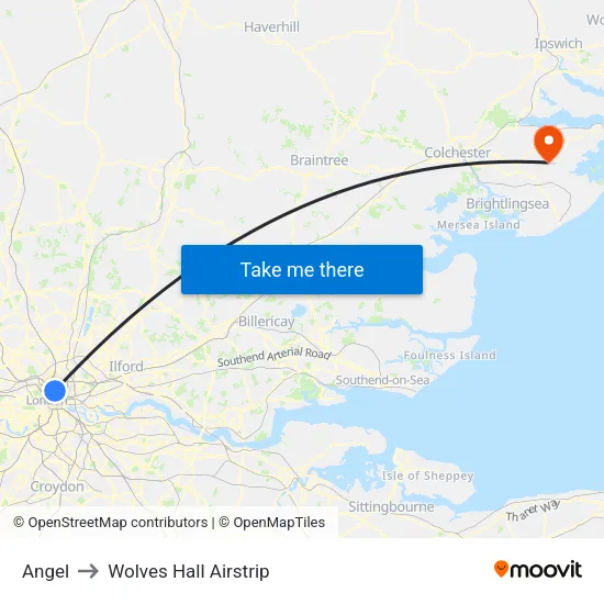 Angel to Wolves Hall Airstrip map