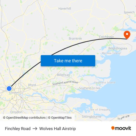 Finchley Road to Wolves Hall Airstrip map