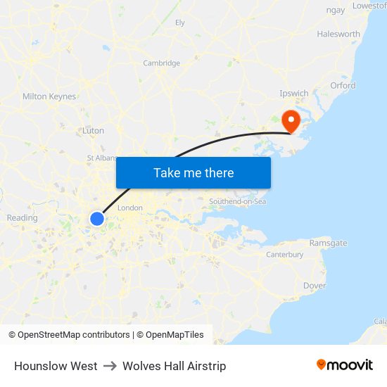 Hounslow West to Wolves Hall Airstrip map