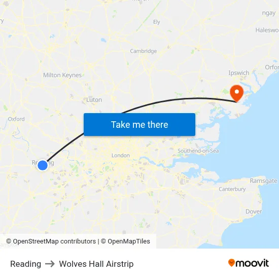 Reading to Wolves Hall Airstrip map