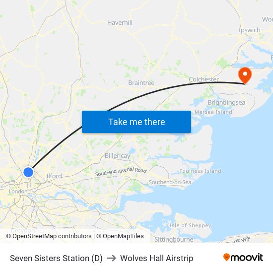 Seven Sisters Station (D) to Wolves Hall Airstrip map