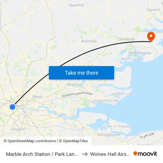 Marble Arch Station  / Park Lane (R) to Wolves Hall Airstrip map