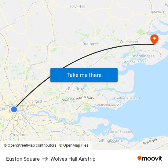 Euston Square to Wolves Hall Airstrip map