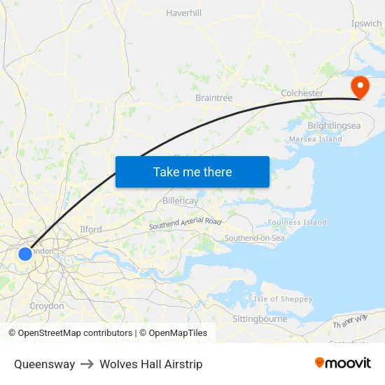 Queensway to Wolves Hall Airstrip map