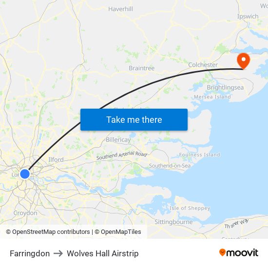 Farringdon to Wolves Hall Airstrip map