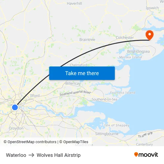 Waterloo to Wolves Hall Airstrip map