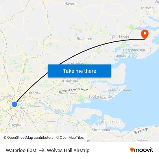 Waterloo East to Wolves Hall Airstrip map