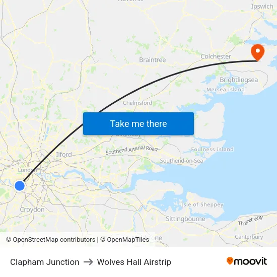 Clapham Junction to Wolves Hall Airstrip map