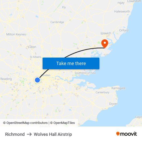 Richmond to Wolves Hall Airstrip map