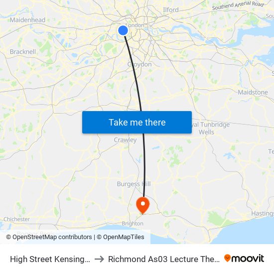 High Street Kensington to Richmond As03 Lecture Theatre map