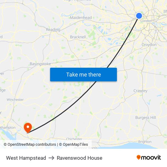 West Hampstead to Ravenswood House map