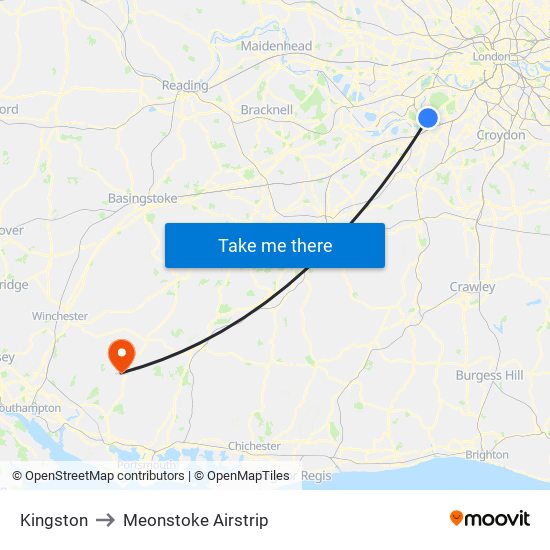 Kingston to Meonstoke Airstrip map