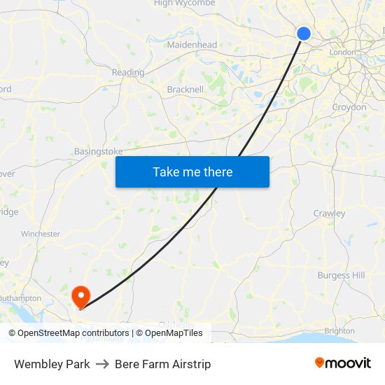 Wembley Park to Bere Farm Airstrip map