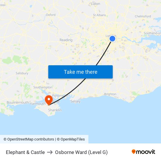 Elephant & Castle to Osborne Ward (Level G) map