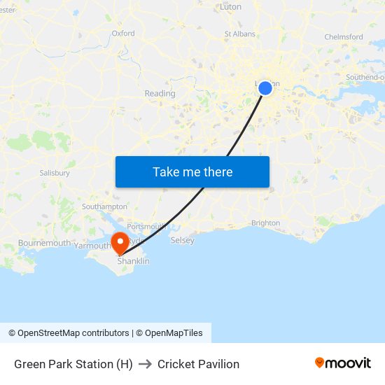 Green Park Station (H) to Cricket Pavilion map