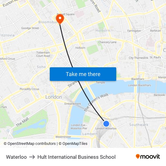 Waterloo to Hult International Business School map