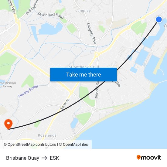 Brisbane Quay to ESK map