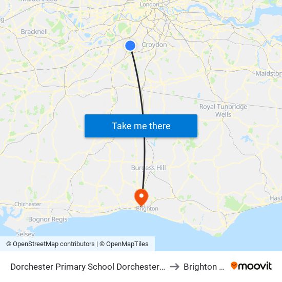 Dorchester Primary School Dorchester Primary School, Dorchester Road, Worcester Park to Brighton & Hove parkrun map