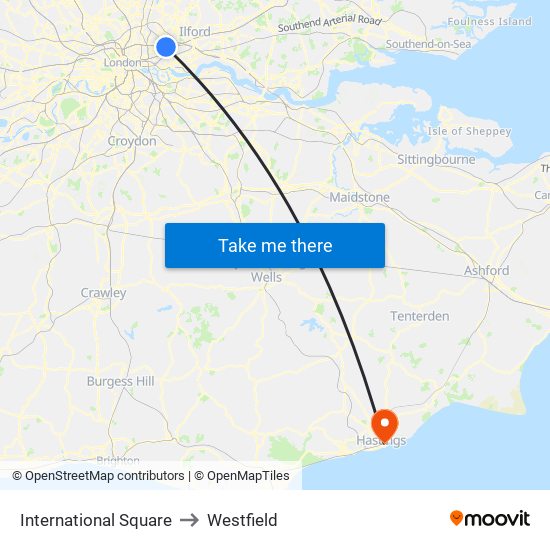 International Station Square to Westfield map