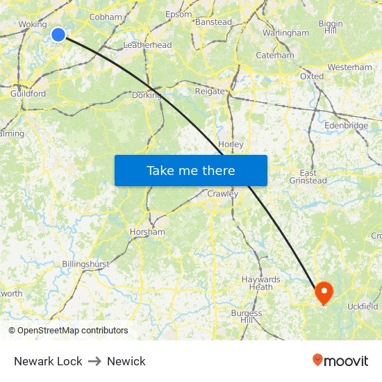 Newark Lock to Newick map