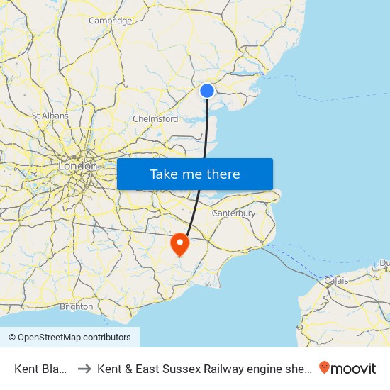 Kent Blaxill to Kent & East Sussex Railway engine sheds map