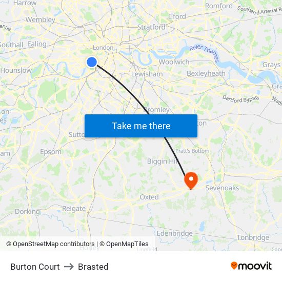 Burton Court to Brasted map