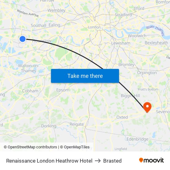Renaissance London Heathrow Hotel to Brasted map