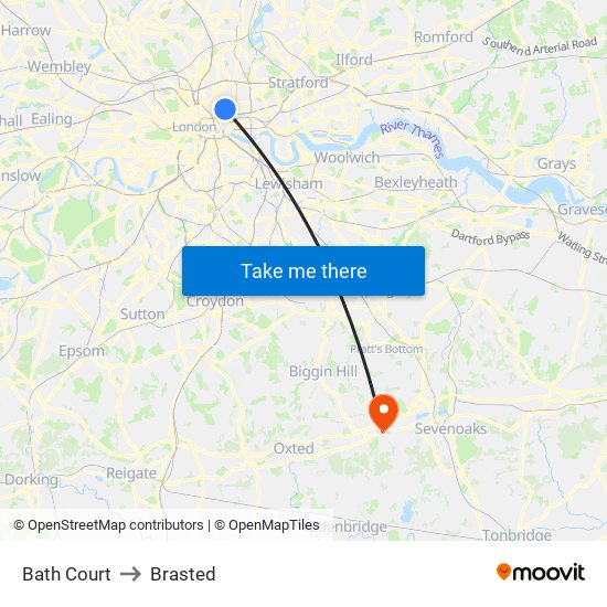 Bath Court to Brasted map