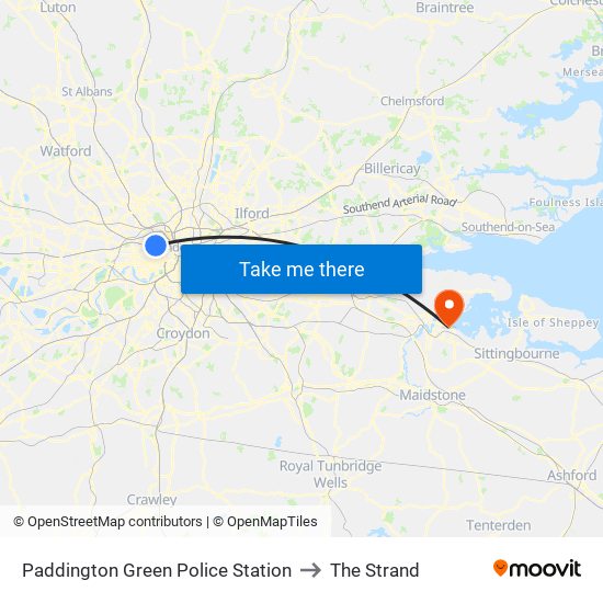 Paddington Green Police Station to The Strand map