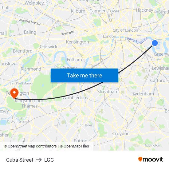 Cuba Street to LGC map