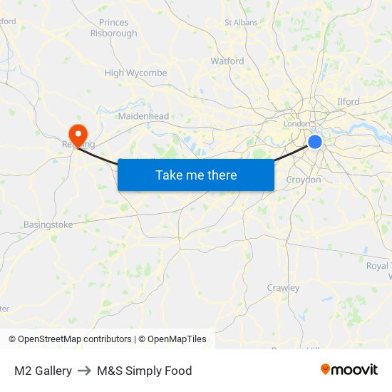 M2 Gallery to M&S Simply Food map