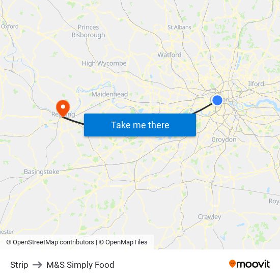 Strip to M&S Simply Food map