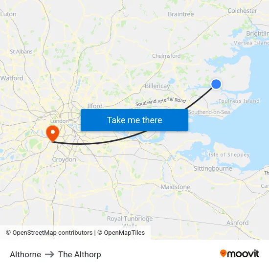 Althorne to The Althorp map