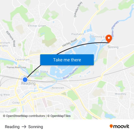 Reading to Sonning map