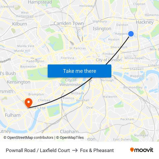 Pownall Road / Laxfield Court to Fox & Pheasant map