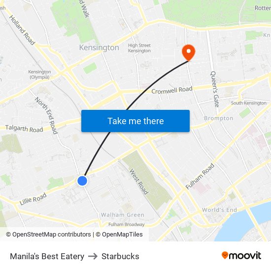 Manila's Best Eatery to Starbucks map