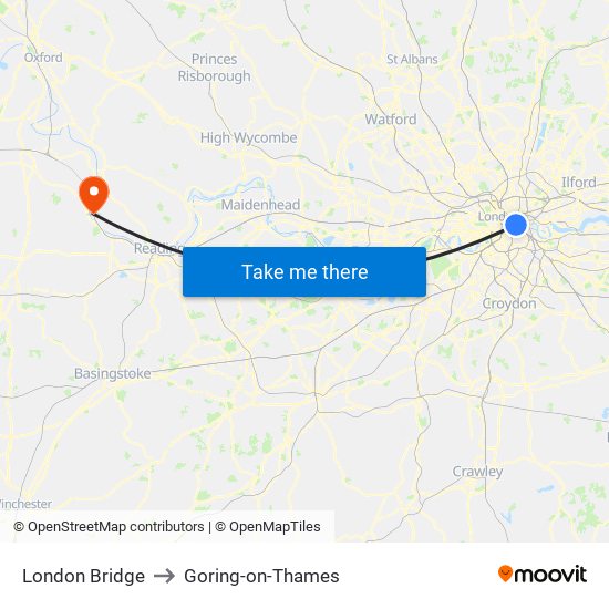 London Bridge to Goring-on-Thames map