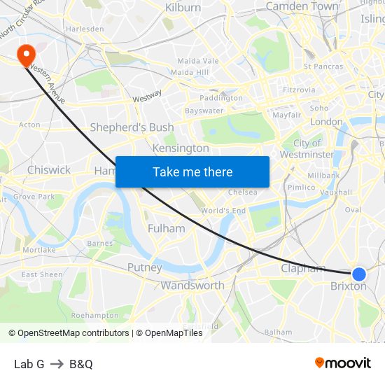 Lab G to B&Q map