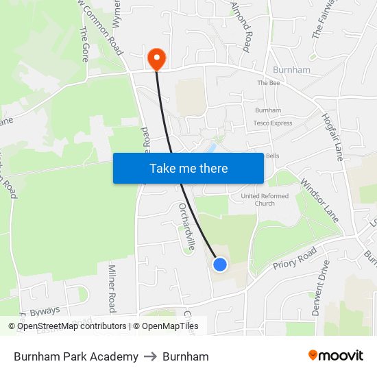 Burnham Park Academy to Burnham map