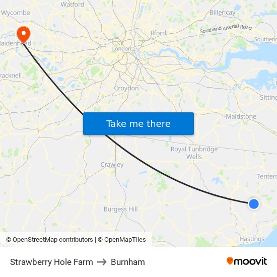 Strawberry Hole Farm to Burnham map