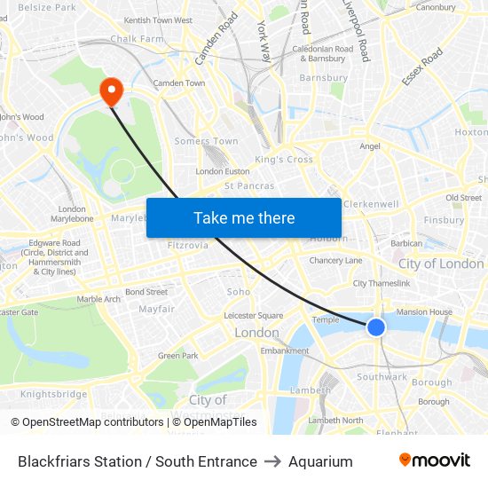 Blackfriars Station / South Entrance to Aquarium map