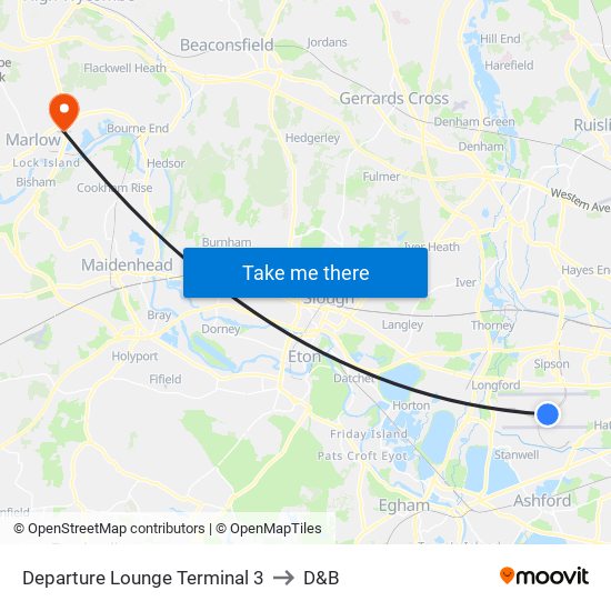 Departure Lounge Terminal 3 to D&B map