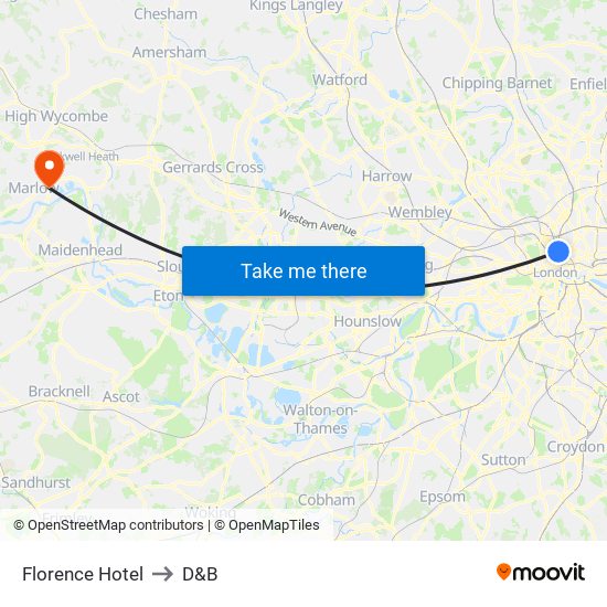 Florence Hotel to D&B map