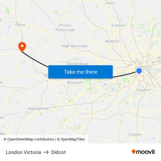 London Victoria to Didcot map