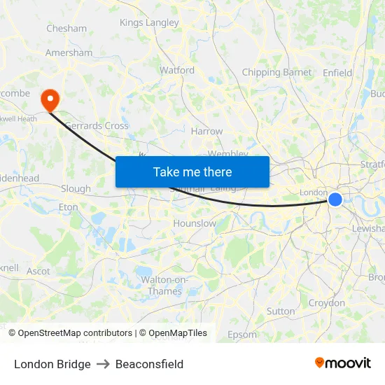 London Bridge to Beaconsfield map