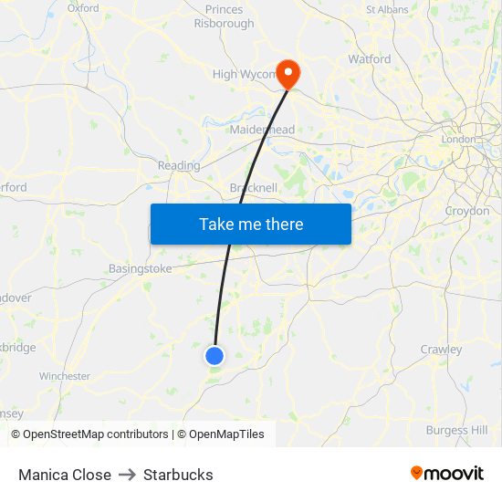 Manica Close to Starbucks map