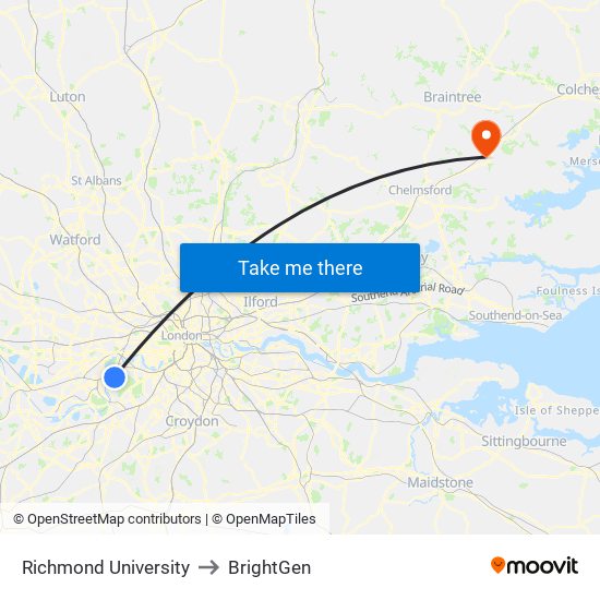 Richmond University to BrightGen map